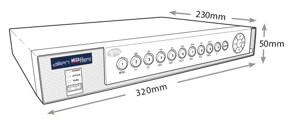 alien MegaHero front panel